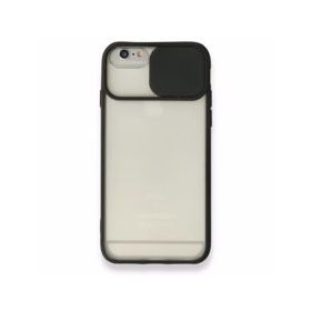 BSSM iPhone 6 Plus Palm Buzlu Kamera Sürgülü Silikon Siyah Renkli Kılıf
