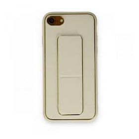 BSSM iPhone 7 Coco Deri Standlı Kapak Beyaz Kılıf