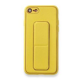BSSM iPhone 7 Coco Deri Standlı Kapak Sarı Kılıf