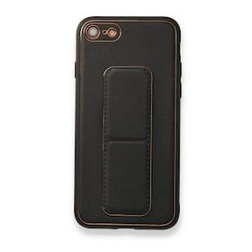 BSSM iPhone 7 Coco Deri Standlı Kapak Siyah Cep Telefonu Kılıfı