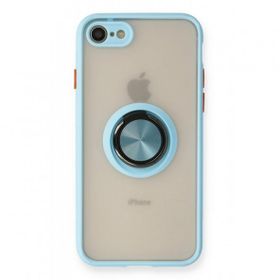BSSM iPhone 7 Montreal Yüzüklü Silikon Kapak Buz Mavi Kılıf
