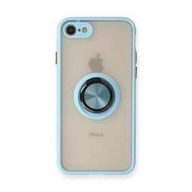 BSSM iPhone 7 Montreal Yüzüklü Silikon Kapak Buz Mavi Kılıf