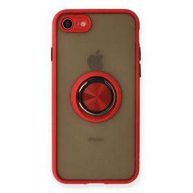 BSSM iPhone 7 Montreal Yüzüklü Silikon Kapak Kırmızı Kılıf