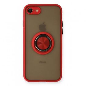 BSSM iPhone 7 Montreal Yüzüklü Silikon Kapak Kırmızı Kılıf