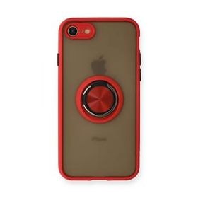 BSSM iPhone 7 Montreal Yüzüklü Silikon Kapak Kırmızı Kılıf