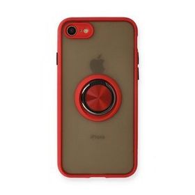 BSSM iPhone 7 Montreal Yüzüklü Silikon Kapak Kırmızı Kılıf