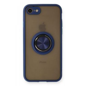 BSSM iPhone 7 Montreal Yüzüklü Silikon Kapak Lacivert Kılıf