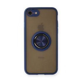 BSSM iPhone 7 Montreal Yüzüklü Silikon Kapak Lacivert Kılıf