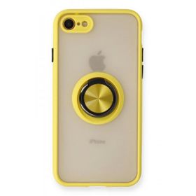 BSSM iPhone 7 Montreal Yüzüklü Silikon Kapak Sarı Kılıf