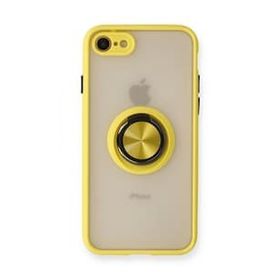 BSSM iPhone 7 Montreal Yüzüklü Silikon Kapak Sarı Kılıf