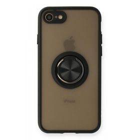 BSSM iPhone 7 Montreal Yüzüklü Silikon Kapak Siyah Kılıf