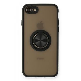 BSSM iPhone 7 Montreal Yüzüklü Silikon Kapak Siyah Kılıf