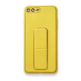 BSSM iPhone 7 Plus Coco Deri Standlı Kapak Sarı Kılıf