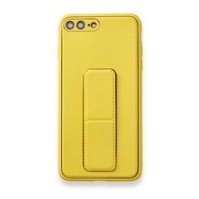 BSSM iPhone 7 Plus Coco Deri Standlı Kapak Sarı Kılıf