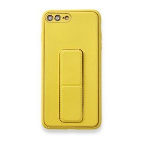 BSSM iPhone 7 Plus Coco Deri Standlı Kapak Sarı Kılıf