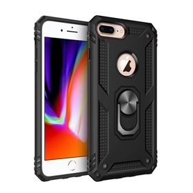 BSSM iPhone 7 Plus Sofya Yüzüklü Silikon Kapak Siyah Kılıf