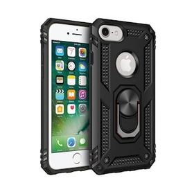 BSSM iPhone 7 Sofya Yüzüklü Silikon Kapak Siyah Kılıf