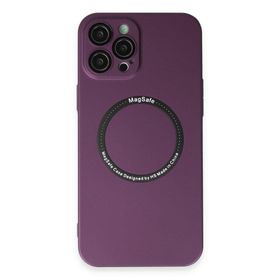 BSSM Jack Magneticsafe Lens Silikon - Mürdüm iPhone 12 Pro Kılıf