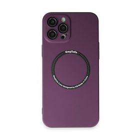BSSM Jack Magneticsafe Lens Silikon - Mürdüm iPhone 12 Pro Kılıf