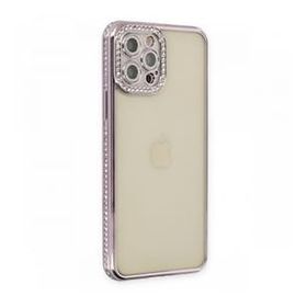 BSSM Joke Taşlı Silikon - Mor iPhone 12 Pro Kılıf