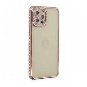 BSSM Joke Taşlı Silikon - Pembe iPhone 12 Pro Kılıf