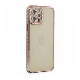 BSSM Joke Taşlı Silikon - Pembe iPhone 12 Pro Kılıf