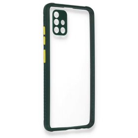 BSSM Koyu Yeşil Samsung Galaxy A71 Miami Şeffaf Silikon Kılıf