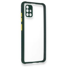 BSSM Koyu Yeşil Samsung Galaxy A71 Miami Şeffaf Silikon Kılıf
