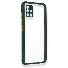 BSSM Koyu Yeşil Samsung Galaxy A71 Miami Şeffaf Silikon Kılıf