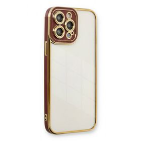 BSSM Liva Lens Silikon - Bordo iPhone 13 Pro Kılıf