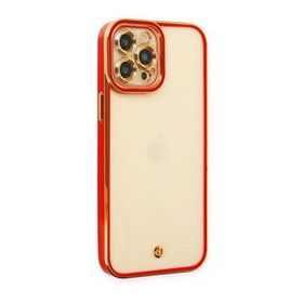 BSSM Liva Lens Silikon - Kırmızı iPhone 12 Pro Kılıf