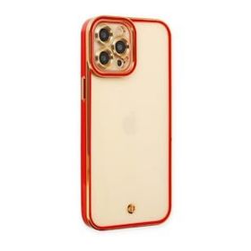 BSSM Liva Lens Silikon - Kırmızı iPhone 12 Pro Kılıf