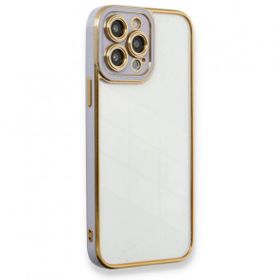 BSSM Liva Lens Silikon - Lila iPhone 13 Pro Max Kılıf