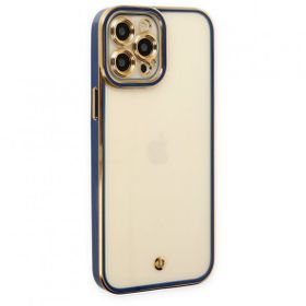 BSSM Liva Lens Silikon - Mavi iPhone 12 Pro Kılıf