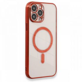 BSSM Magneticsafe Lazer Silikon - Kırmızı iPhone 13 Pro Max Kılıf