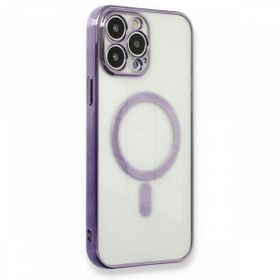 BSSM Magneticsafe Lazer Silikon - Mor iPhone 13 Pro Kılıf