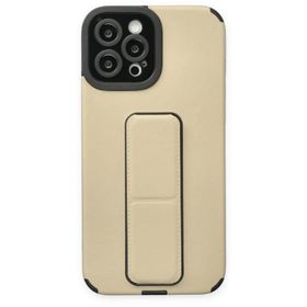 BSSM Mega Standlı Silikon - Gold iPhone 12 Pro Max Kılıf