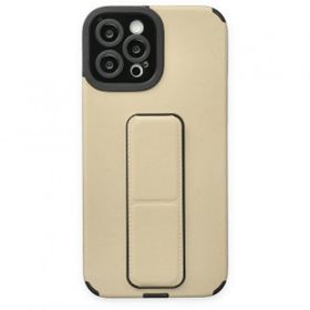 BSSM Mega Standlı Silikon - Gold iPhone 12 Pro Max Kılıf
