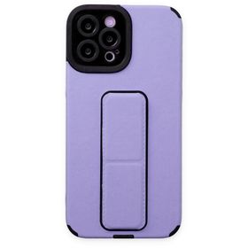 BSSM Mega Standlı Silikon - Lila iPhone 12 Pro Max Kılıf