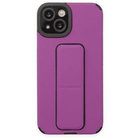 BSSM Mega Standlı Silikon - Mor iPhone 13 Kılıf