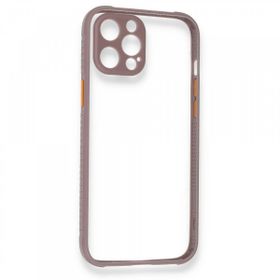 BSSM Miami Şeffaf Silikon - Açık Mor iPhone 12 Pro Kılıf