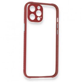 BSSM Miami Şeffaf Silikon - Fuşya iPhone 12 Pro Kılıf