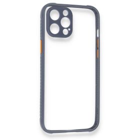 BSSM Miami Şeffaf Silikon - Gri iPhone 12 Pro Kılıf