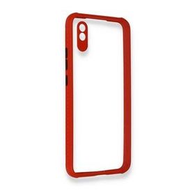 BSSM Miami Şeffaf Silikon - Kırmızı Xiaomi Redmi 9A Kılıf