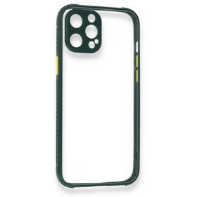 BSSM Miami Şeffaf Silikon - Koyu Yeşil iPhone 12 Pro Kılıf