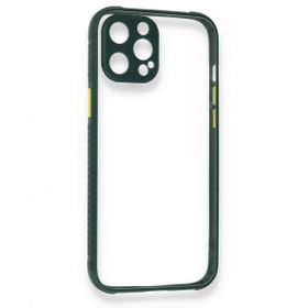 BSSM Miami Şeffaf Silikon - Koyu Yeşil iPhone 12 Pro Kılıf