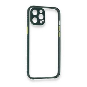 BSSM Miami Şeffaf Silikon - Koyu Yeşil iPhone 12 Pro Kılıf