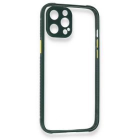 BSSM Miami Şeffaf Silikon - Koyu Yeşil iPhone 12 Pro Kılıf