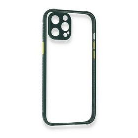 BSSM Miami Şeffaf Silikon - Koyu Yeşil iPhone 12 Pro Kılıf