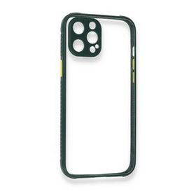 BSSM Miami Şeffaf Silikon - Koyu Yeşil iPhone 12 Pro Max Kılıf
